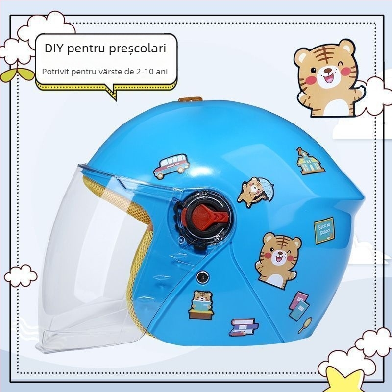 Cască pentru copii, stil rally — vară, protecție solară, certificare TCO99