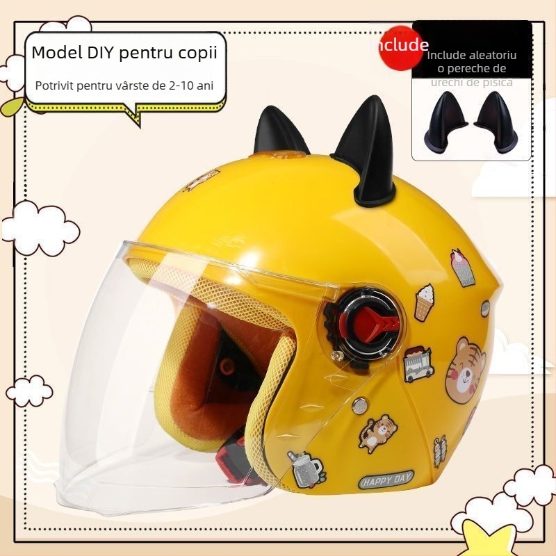 Cască pentru copii, stil rally — vară, protecție solară, certificare TCO99