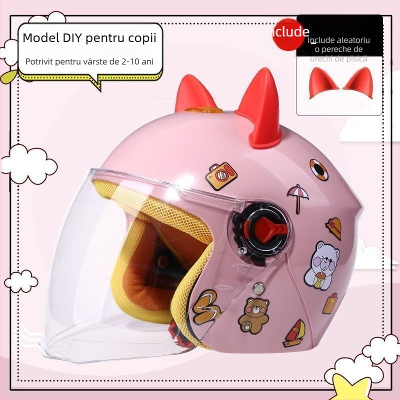 Cască pentru copii, stil rally — vară, protecție solară, certificare TCO99