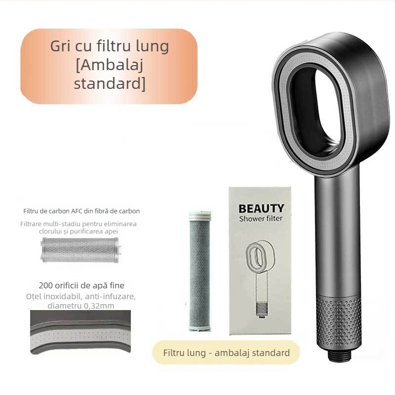 ARTIQUA Duș de mână cu filtru din carbon activ, fibre de carbon pentru eliminarea clorului, purificarea apei, duș tip ploaie