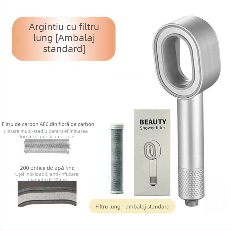 ARTIQUA Duș de mână cu filtru din carbon activ, fibre de carbon pentru eliminarea clorului, purificarea apei, duș tip ploaie