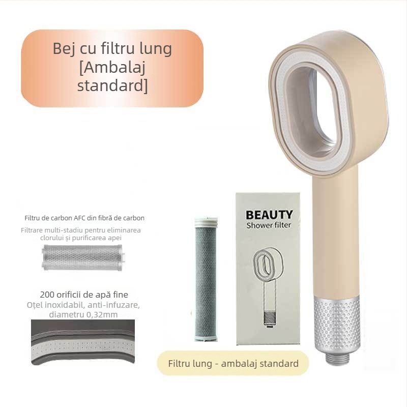ARTIQUA Duș de mână cu filtru din carbon activ, fibre de carbon pentru eliminarea clorului, purificarea apei, duș tip ploaie