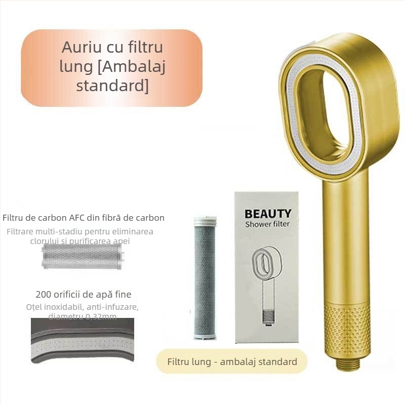 ARTIQUA Duș de mână cu filtru din carbon activ, fibre de carbon pentru eliminarea clorului, purificarea apei, duș tip ploaie