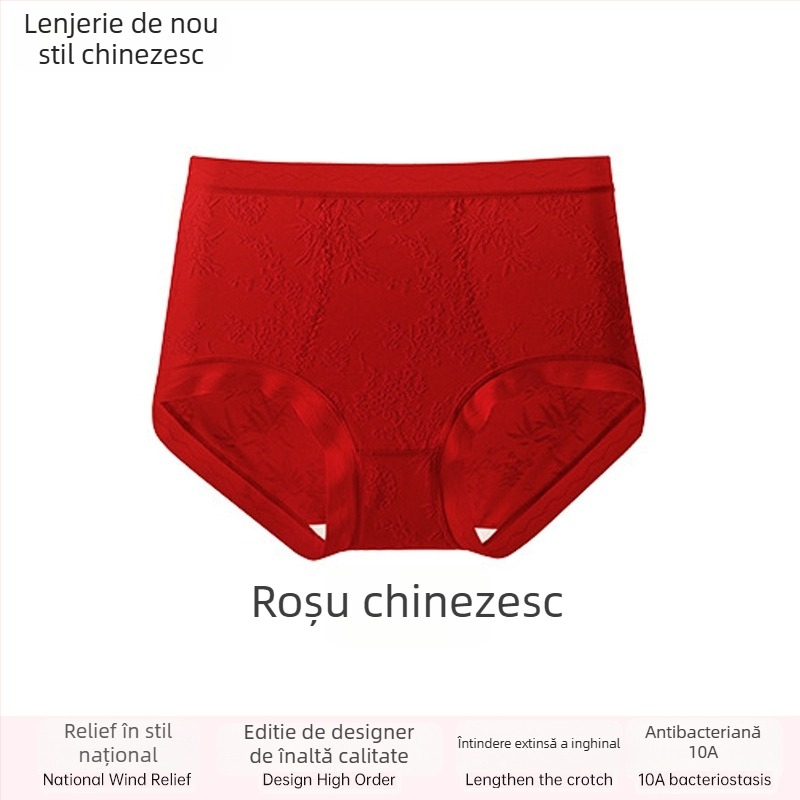 Chiloți femei din dantelă, talie înaltă, respirabili și antibacterieni; material principal 80–90% nylon; căptușeală croi 90–95% viscose; model cu flori rupte