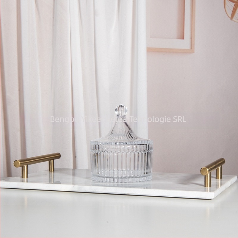 Isol Cutie de depozitare pentru birou din sticlă, model 0033, protecție la praf, capac compartimentat