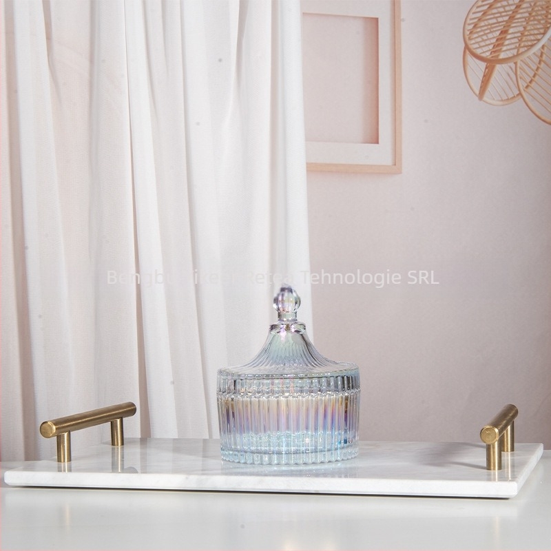 Isol Cutie de depozitare pentru birou din sticlă, model 0033, protecție la praf, capac compartimentat