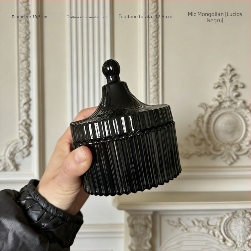 Isol Cutie de depozitare pentru birou din sticlă, model 0033, protecție la praf, capac compartimentat