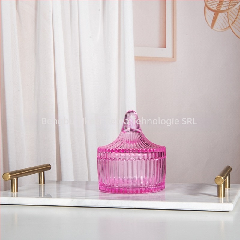 Isol Cutie de depozitare pentru birou din sticlă, model 0033, protecție la praf, capac compartimentat