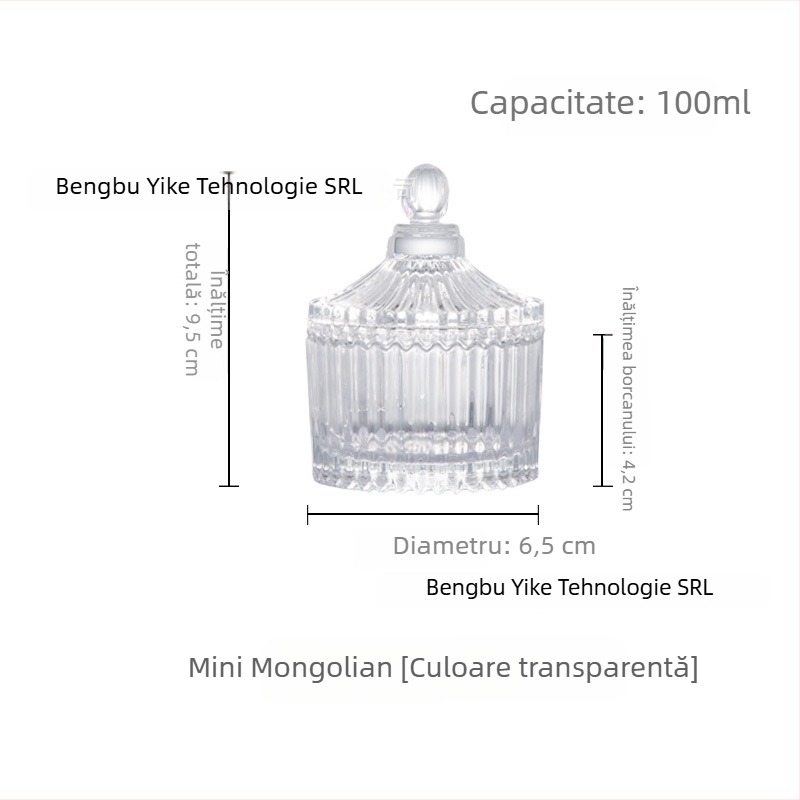 Isol Cutie de depozitare pentru birou din sticlă, model 0033, protecție la praf, capac compartimentat