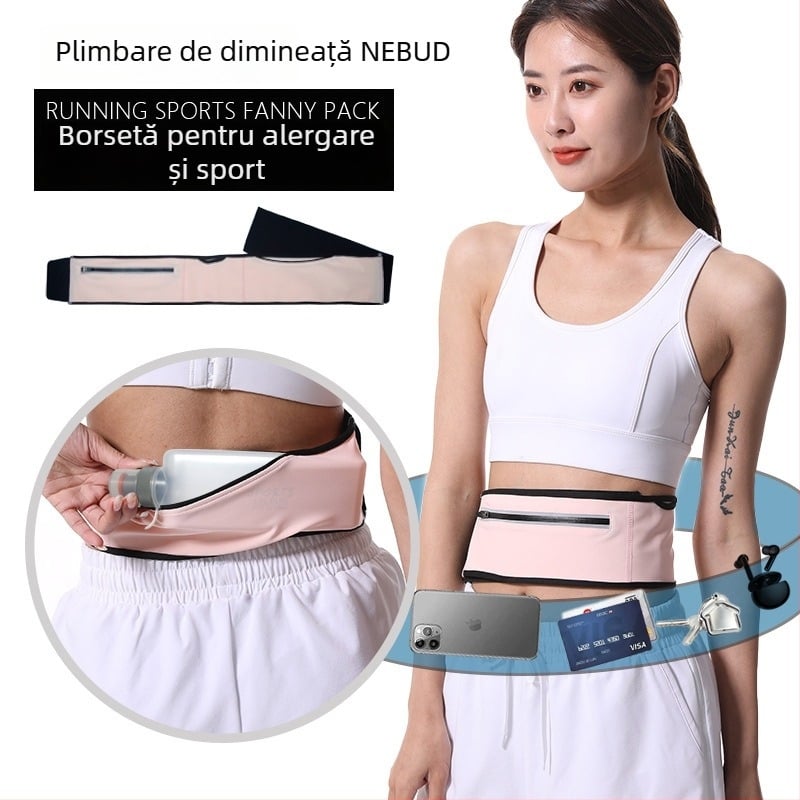 Geantă de talie sport, impermeabilă, Lycra, căptușită cu poliester, pentru activități în aer liber