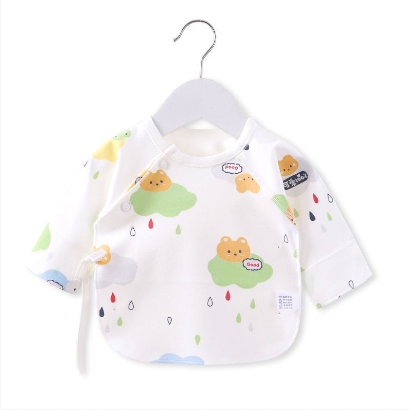 Top pentru nou-născuți din bumbac, finisare periată, decolteu în V, 95–100% bumbac, pentru 0–12 luni, toate anotimpurile