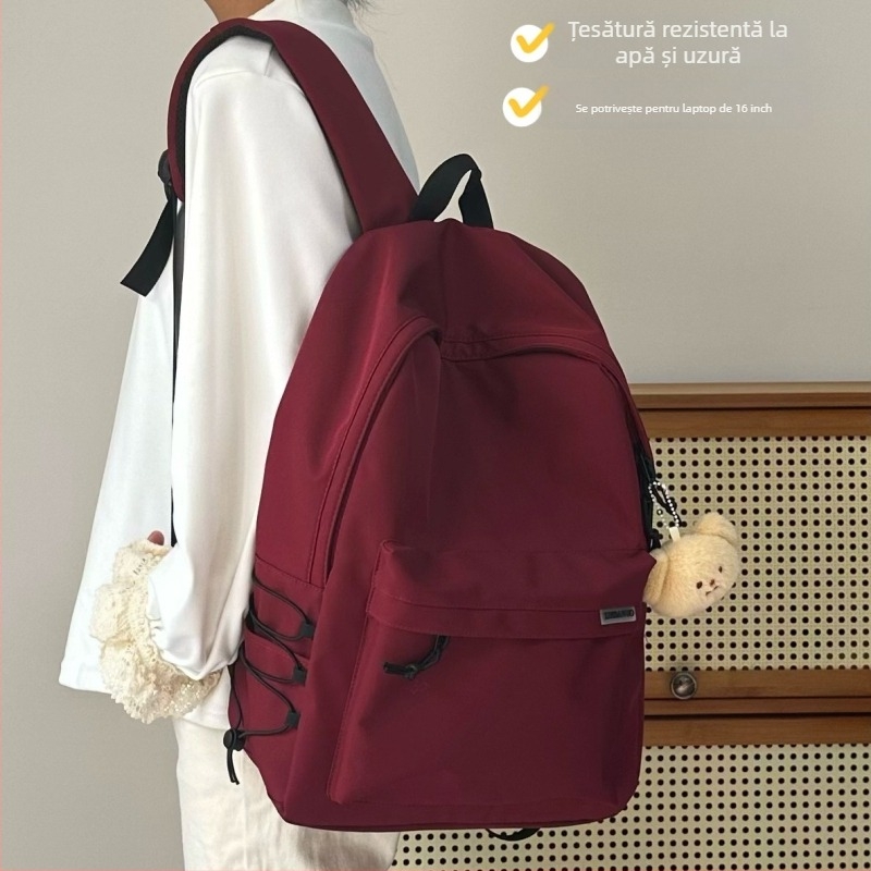 Rucsac Școlar cu Capacitate Mare, Nailon, Respirabil și Rezistent la Apă, Bretele cu Pernă de Aer, Design Urban Minimalist