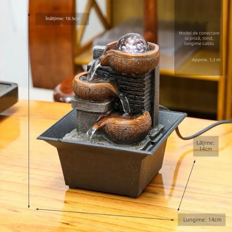 Fântână decorativă de birou - Rășină - Stil simplu și modern