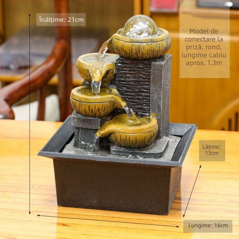Fântână decorativă de birou - Rășină - Stil simplu și modern