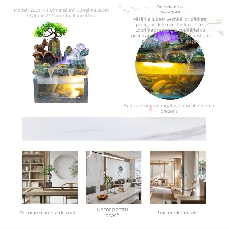 Fântână decorativă de birou - Rășină - Stil simplu și modern