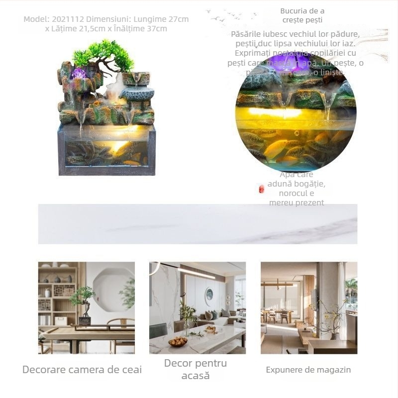 Fântână decorativă de birou - Rășină - Stil simplu și modern