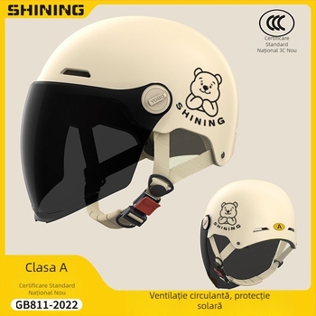 Cască pentru bicicletă electrică, ABS carcasă, certificat 3C, unisex, cască semi, protecție solară pentru toate sezoanele