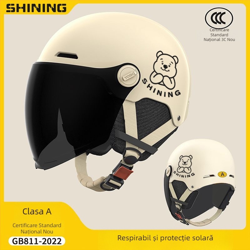 Cască pentru bicicletă electrică, ABS carcasă, certificat 3C, unisex, cască semi, protecție solară pentru toate sezoanele