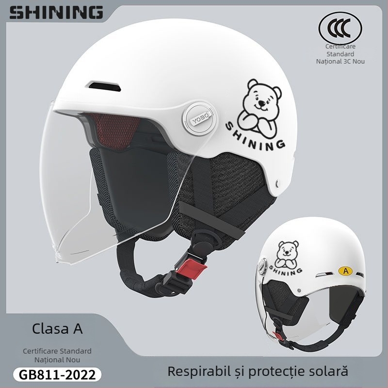 Cască pentru bicicletă electrică, ABS carcasă, certificat 3C, unisex, cască semi, protecție solară pentru toate sezoanele