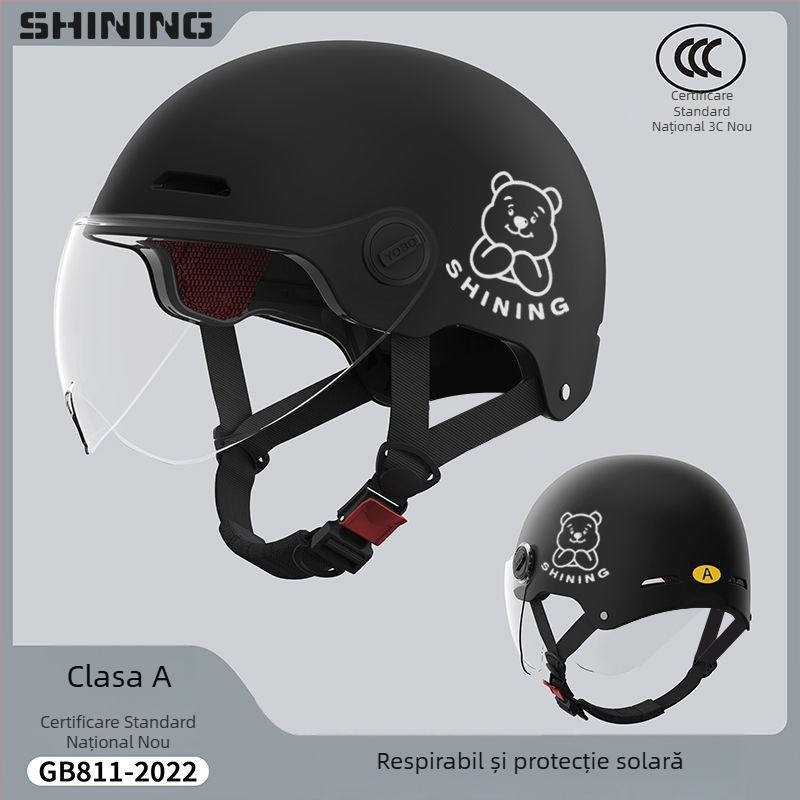 Cască pentru bicicletă electrică, ABS carcasă, certificat 3C, unisex, cască semi, protecție solară pentru toate sezoanele
