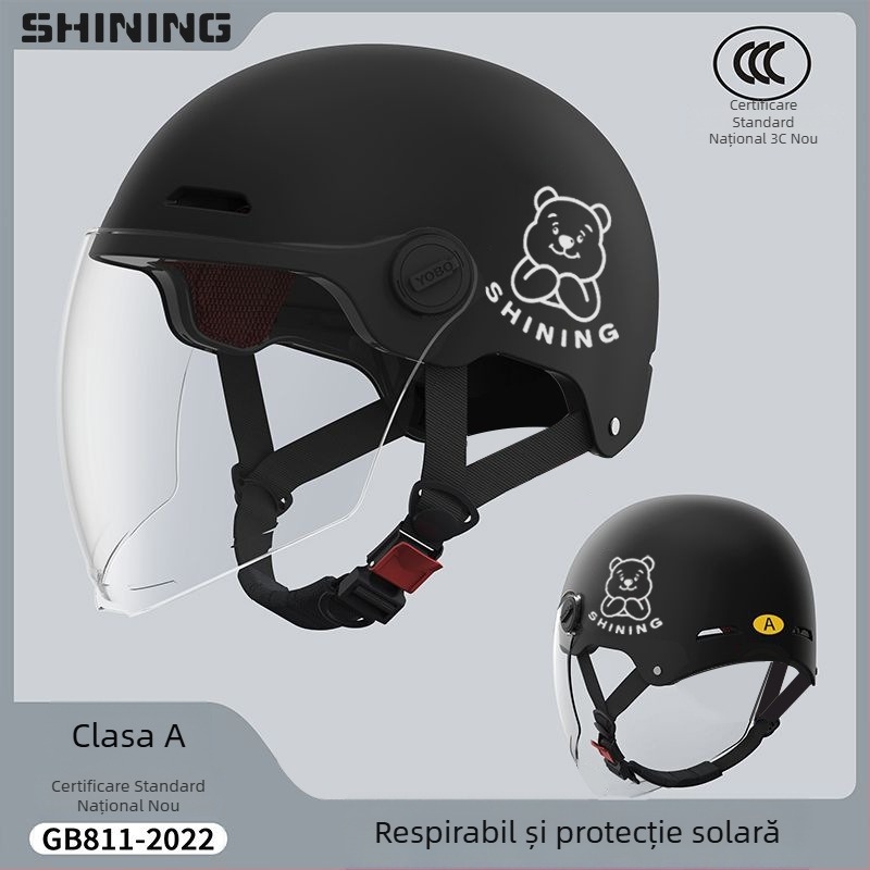 Cască pentru bicicletă electrică, ABS carcasă, certificat 3C, unisex, cască semi, protecție solară pentru toate sezoanele