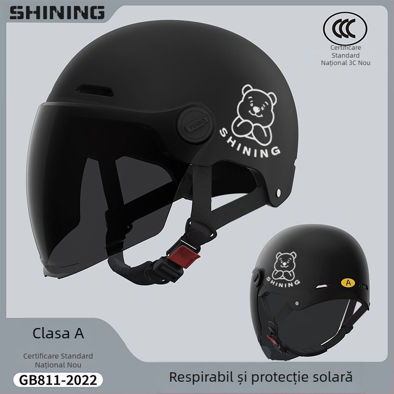Cască pentru bicicletă electrică, ABS carcasă, certificat 3C, unisex, cască semi, protecție solară pentru toate sezoanele