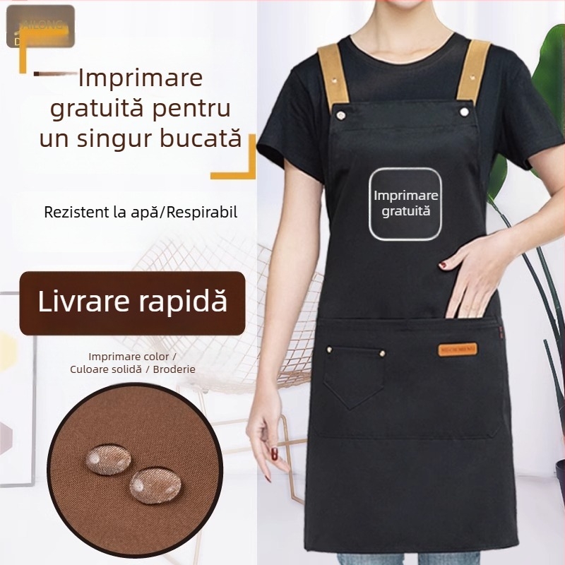 Șorț fără mâneci pentru catering, anti-murdărire, din bumbac 100%, stil coreean, pentru adulți