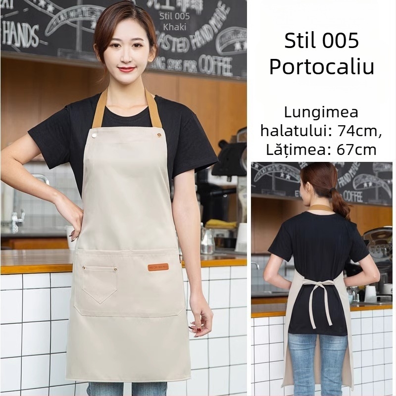 Șorț fără mâneci pentru catering, anti-murdărire, din bumbac 100%, stil coreean, pentru adulți