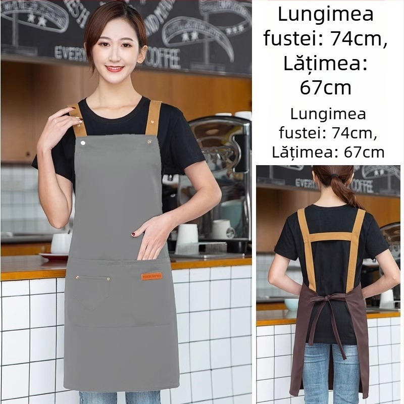 Șorț fără mâneci pentru catering, anti-murdărire, din bumbac 100%, stil coreean, pentru adulți