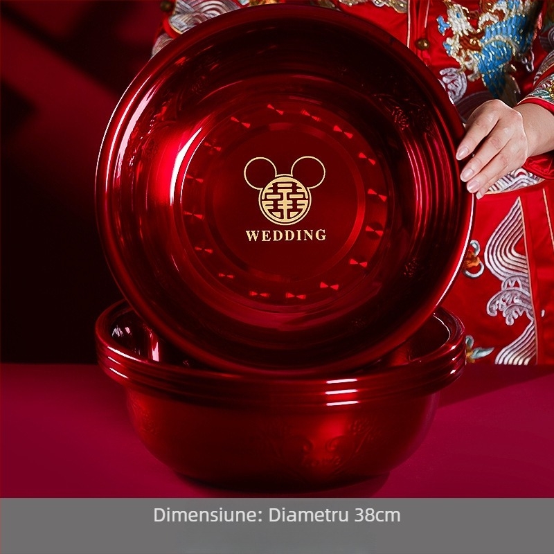 Set de lavoare pentru nuntă — oțel inoxidabil 201, brand Fei Xun Fei, decor de nuntă, model cu cuvântul fericit