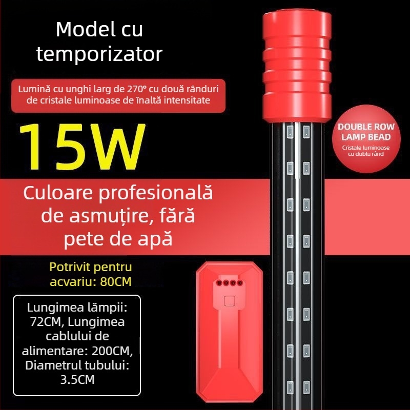 Lumină submersibilă pentru acvariu, rezistentă la apă, extrem de luminoasă, intensificatoare de culoare (Material: Alte; Importat: Nu; Marca: Nothing)