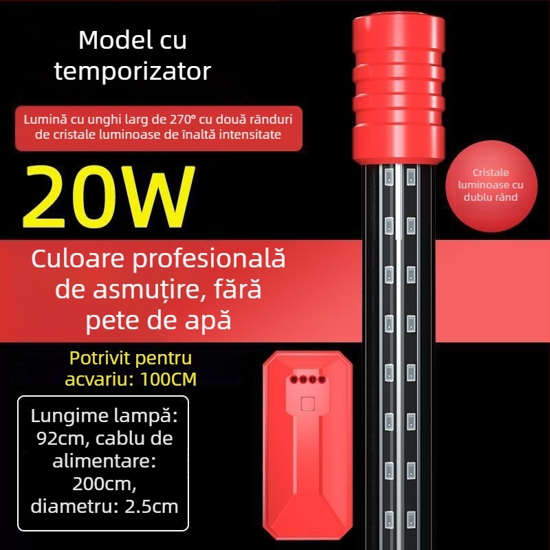 Lumină submersibilă pentru acvariu, rezistentă la apă, extrem de luminoasă, intensificatoare de culoare (Material: Alte; Importat: Nu; Marca: Nothing)