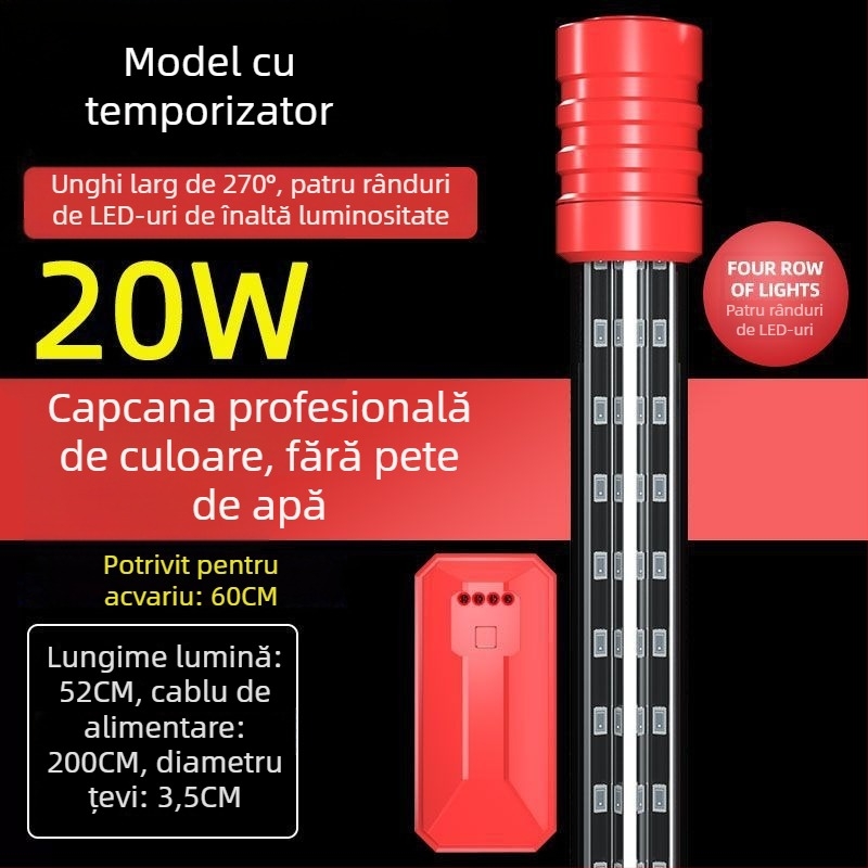 Lumină submersibilă pentru acvariu, rezistentă la apă, extrem de luminoasă, intensificatoare de culoare (Material: Alte; Importat: Nu; Marca: Nothing)