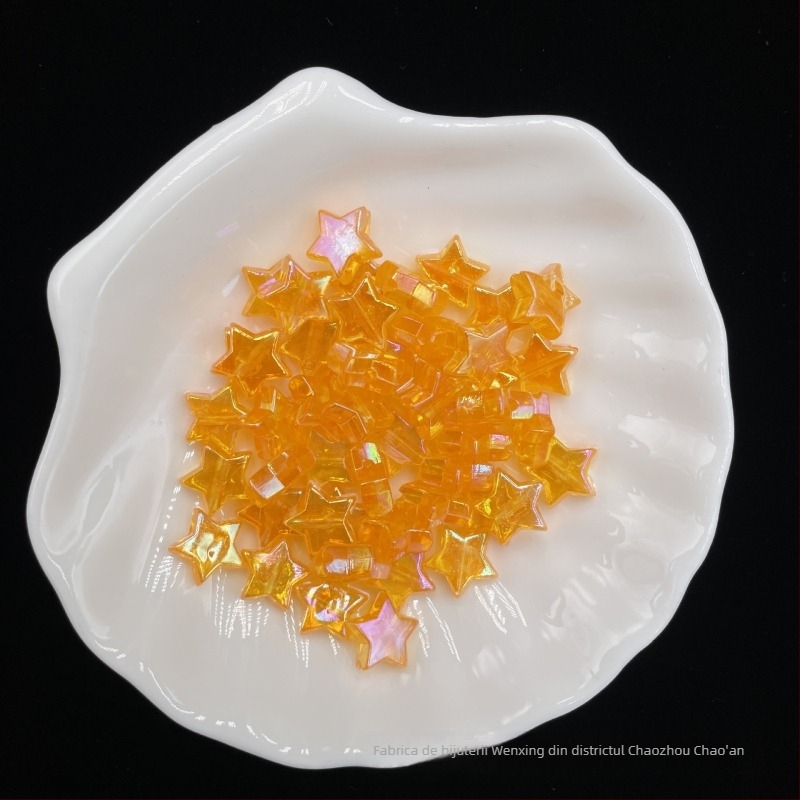 Brățară DIY cu stea cu cinci colțuri placată, lanț pentru telefon, cu mărgele acrilice, finisaj electroplatinat, dimensiune mare, stil vedetă online