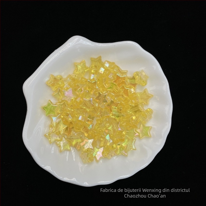 Brățară DIY cu stea cu cinci colțuri placată, lanț pentru telefon, cu mărgele acrilice, finisaj electroplatinat, dimensiune mare, stil vedetă online