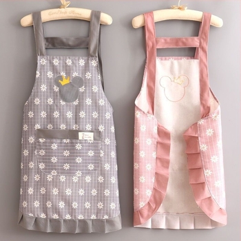 Set șorțuri, fără mâneci, din canvas rezistent la apă, stil proaspăt, model uni