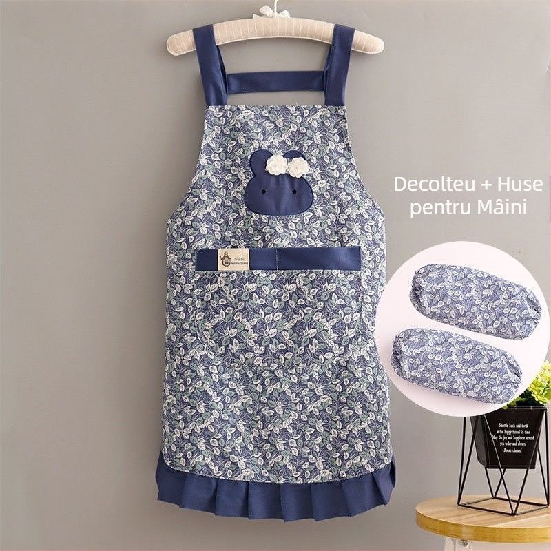 Set șorțuri, fără mâneci, din canvas rezistent la apă, stil proaspăt, model uni