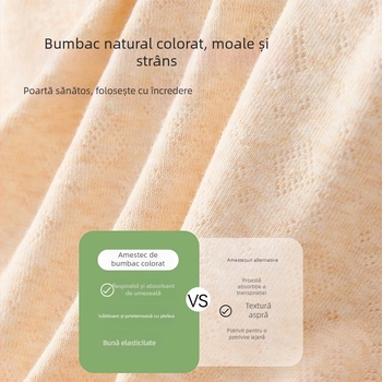 Chiloți femei din bumbac, antibacteriali, cu crac extins, talie înaltă, model uni