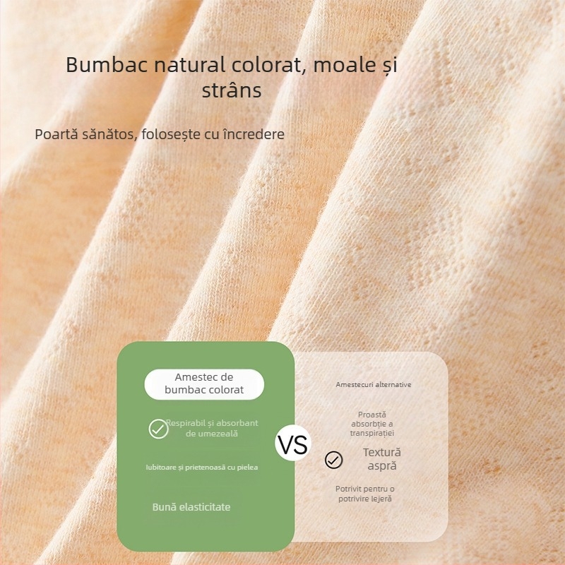 Chiloți femei din bumbac, antibacteriali, cu crac extins, talie înaltă, model uni