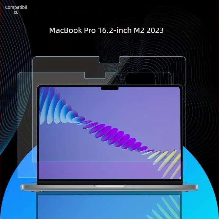 Protecție ecran temperată pentru MacBook Pro/Air — prelucrare mecanică, proces OEM, greutate ~50 g