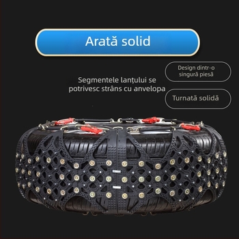 Lanțuri de zăpadă pentru anvelope auto, bază din cauciuc cu ținte din oțel, design lat și întărit, potrivite pentru sedan, van și vehicule off-road