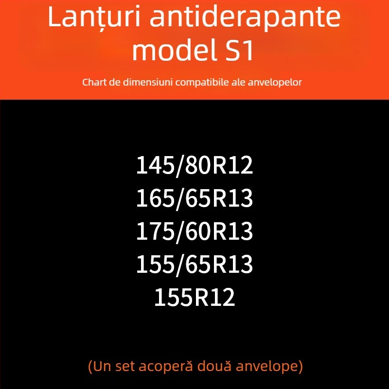 Lanțuri de zăpadă pentru anvelope auto, bază din cauciuc cu ținte din oțel, design lat și întărit, potrivite pentru sedan, van și vehicule off-road
