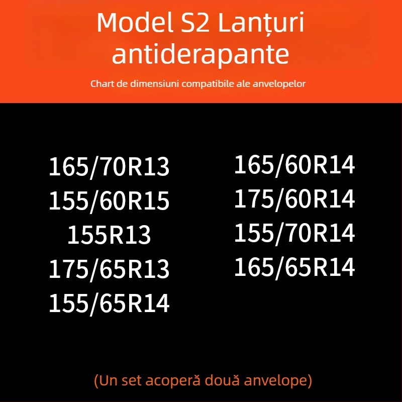 Lanțuri de zăpadă pentru anvelope auto, bază din cauciuc cu ținte din oțel, design lat și întărit, potrivite pentru sedan, van și vehicule off-road
