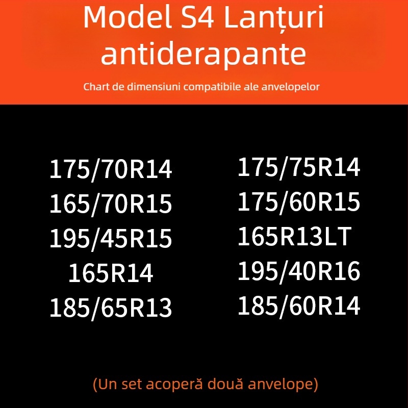 Lanțuri de zăpadă pentru anvelope auto, bază din cauciuc cu ținte din oțel, design lat și întărit, potrivite pentru sedan, van și vehicule off-road