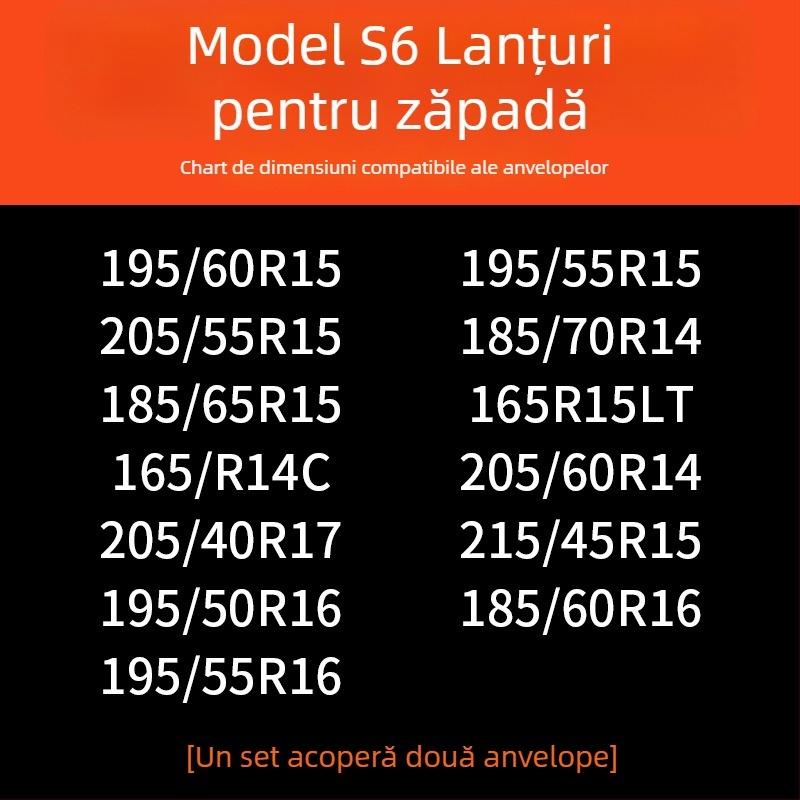 Lanțuri de zăpadă pentru anvelope auto, bază din cauciuc cu ținte din oțel, design lat și întărit, potrivite pentru sedan, van și vehicule off-road