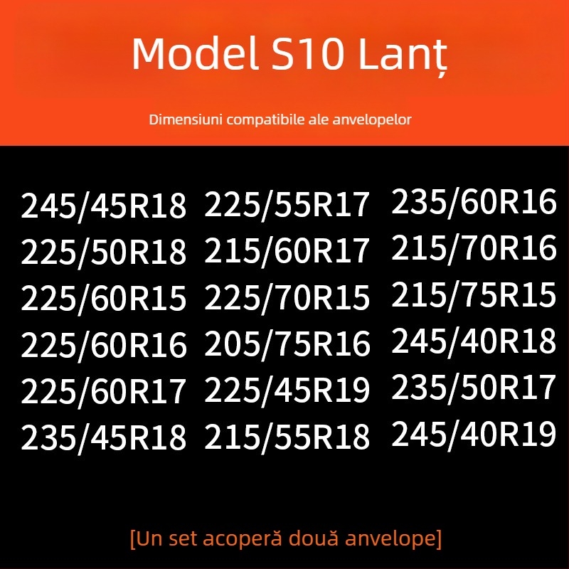 Lanțuri de zăpadă pentru anvelope auto, bază din cauciuc cu ținte din oțel, design lat și întărit, potrivite pentru sedan, van și vehicule off-road