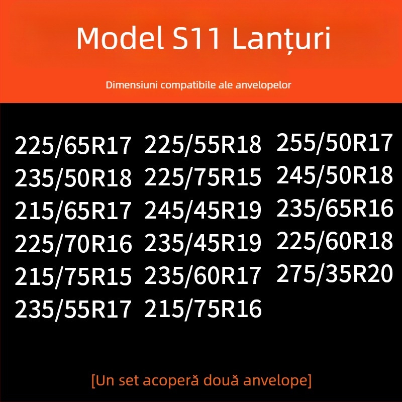 Lanțuri de zăpadă pentru anvelope auto, bază din cauciuc cu ținte din oțel, design lat și întărit, potrivite pentru sedan, van și vehicule off-road