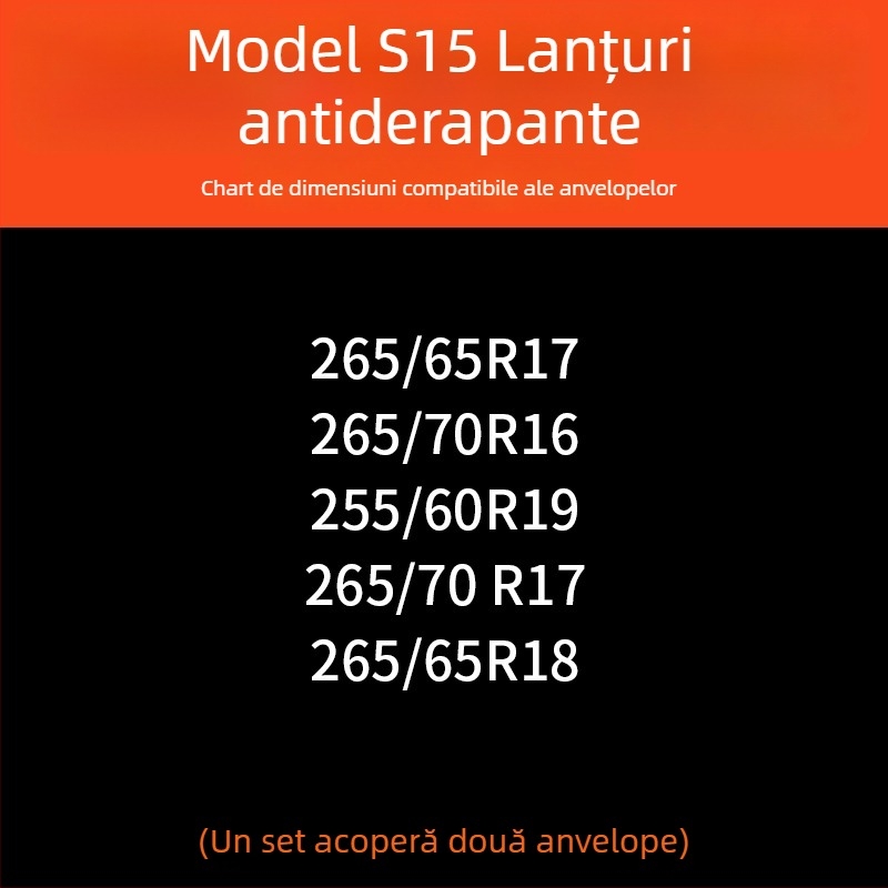 Lanțuri de zăpadă pentru anvelope auto, bază din cauciuc cu ținte din oțel, design lat și întărit, potrivite pentru sedan, van și vehicule off-road