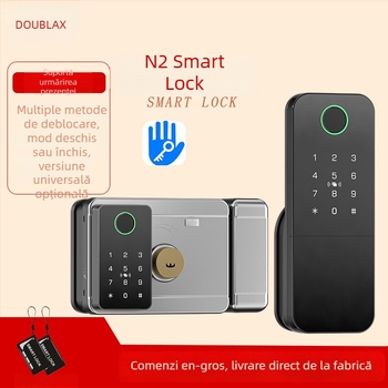Încuietoare inteligentă cu amprentă pentru uși din fier/lemn, Model N2, stocare 100 amprente, >100000 de deblocări, scanare <0,5 s, temperatură de funcționare -35°C până la 55°C