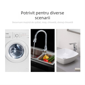 Conector electroplatinat în linie 4050 – racord pentru mașina de spălat și canalizarea podelei, cu trei căi, capete duble, design modern